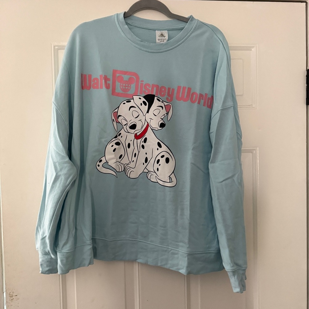 Walt Disney World Parks 101 Dalmatian Sweatshirt Baby Blue XL